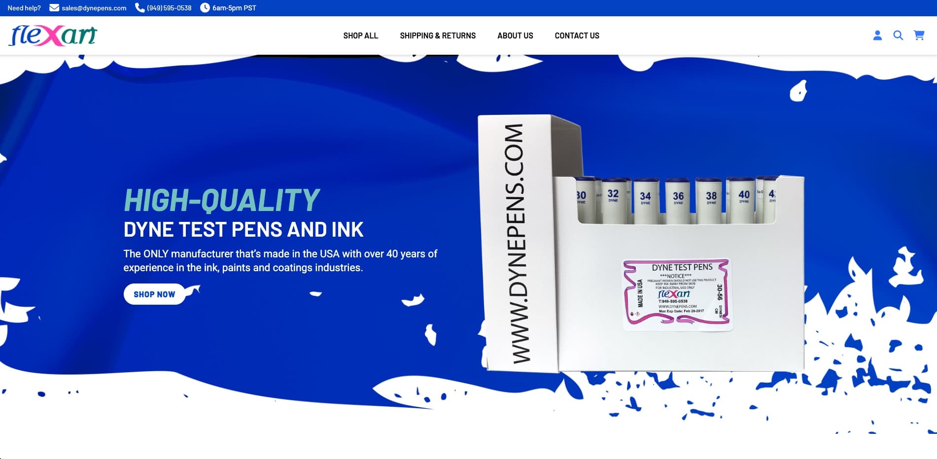 dynepens.com project screenshot