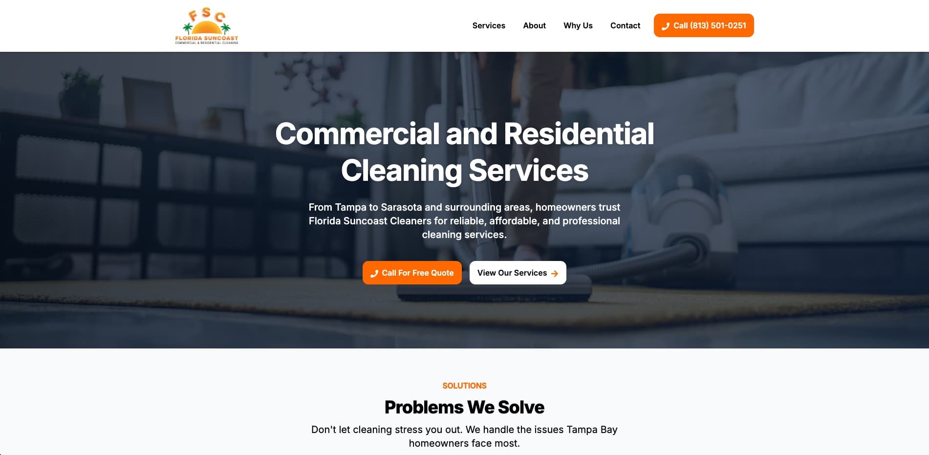 floridasuncoastcleaners.com project screenshot