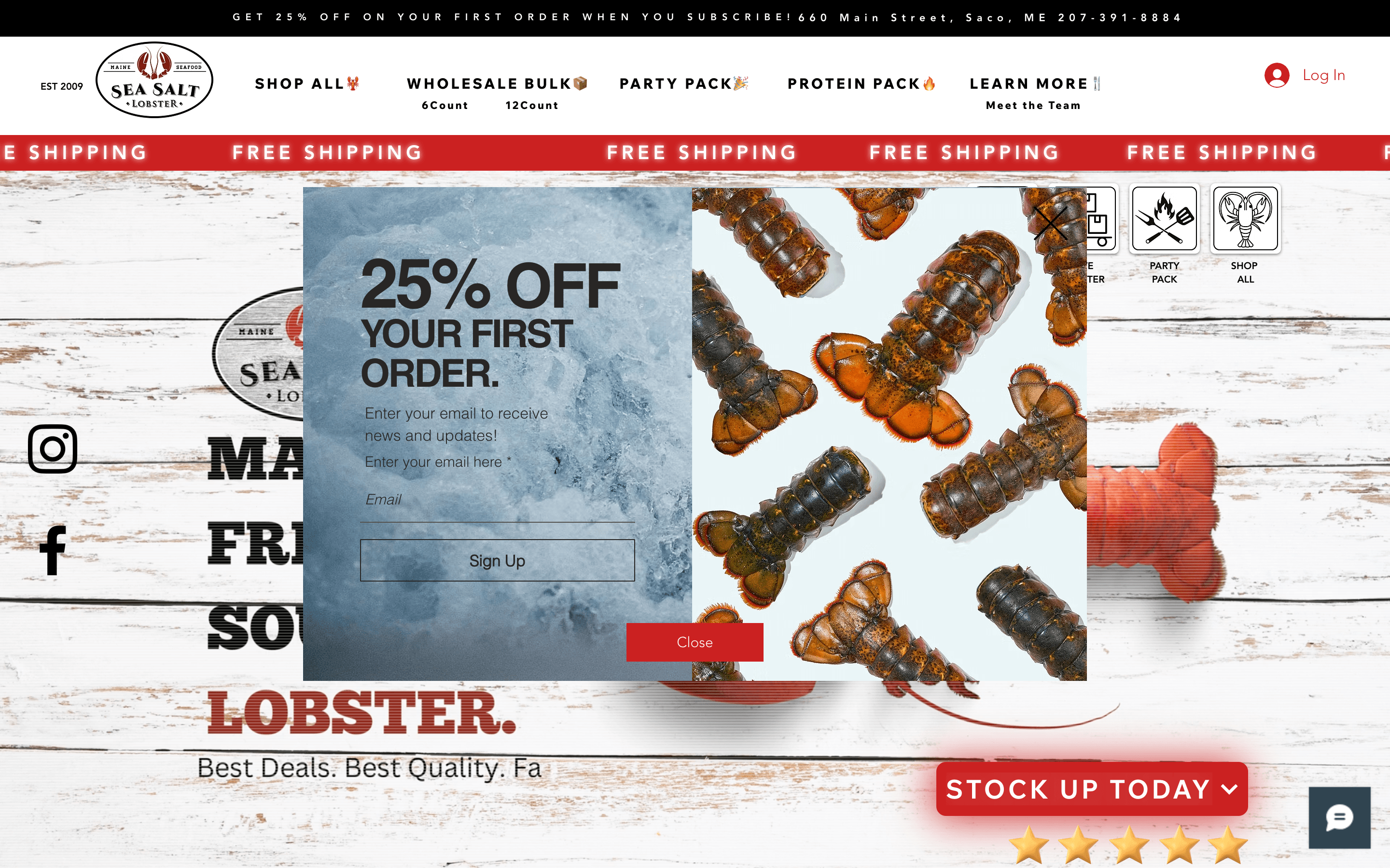 seasaltlobster.com project screenshot